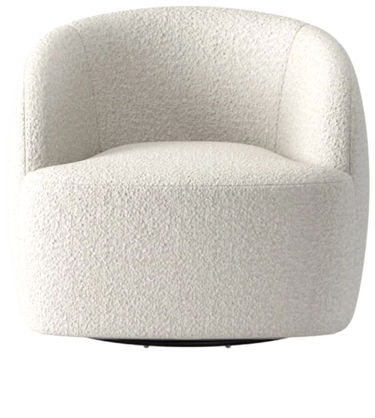 Gwyneth Ivory Boucle Swivel Chair by goop + Reviews | CB2