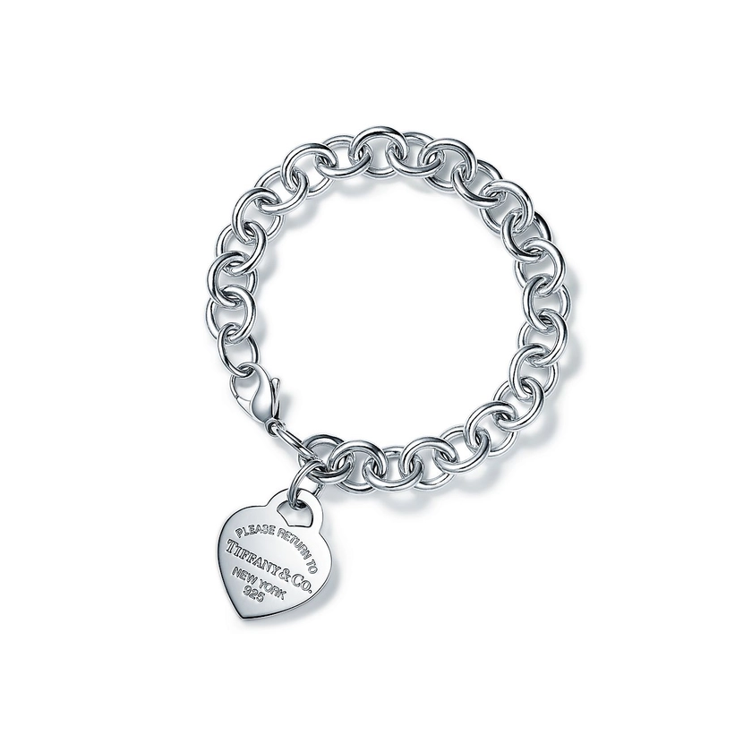 Return to Tiffany®Heart Tag Charm Bracelet in Silver