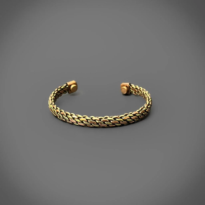 Chain Weave Copper & Brass Cuff