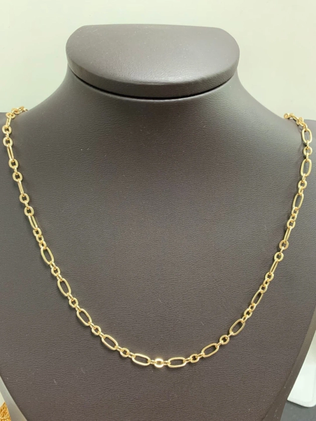 Gold Figaro Chain by Yard, Link Cable Link Elongate Chain by Foot, Wholesale Bulk Roll Chain Jewelry Making 3.9mm Width, Roll-504 - Etsy