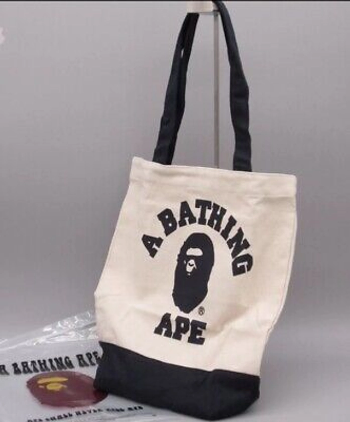 BAPE A Bathing Ape Canvas Tote Bag College Logo 2010 Autumn Magazine Free Gift | eBay