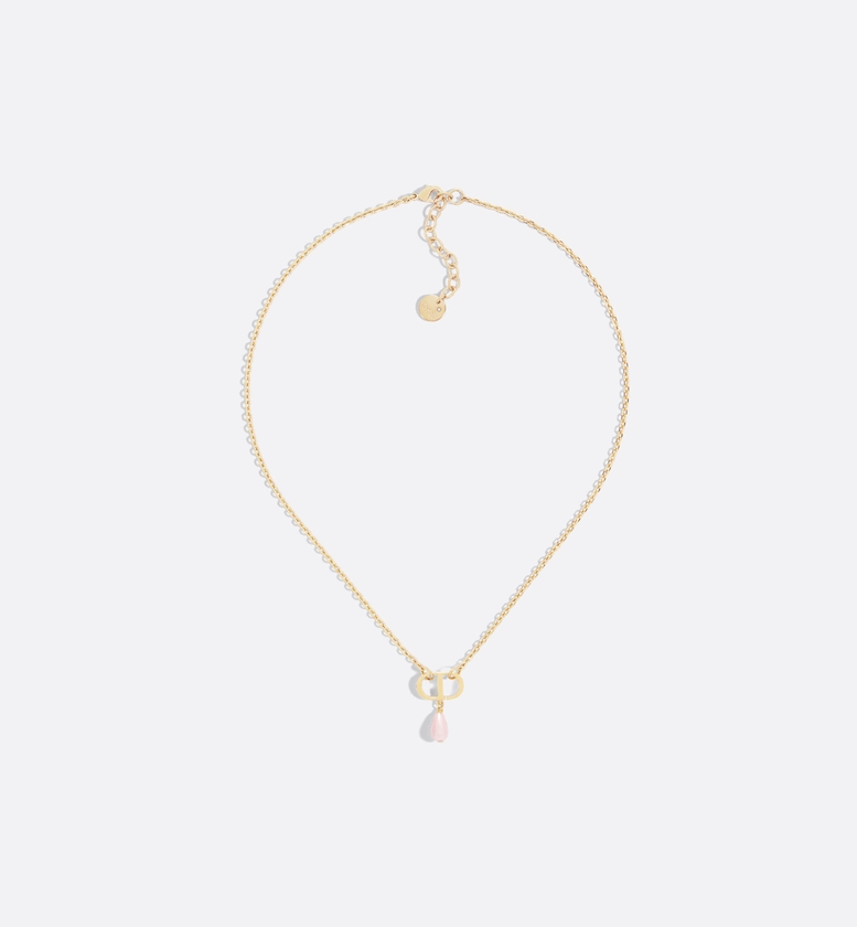 Petit CD Necklace Gold-Finish Metal and Iridescent Pink Resin Pearl | DIOR