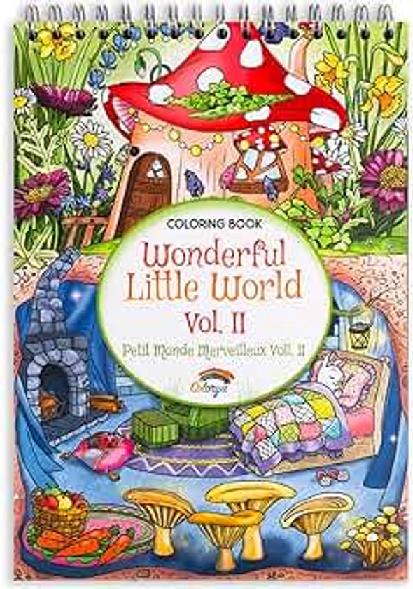 Adult Colouring Books by Colorya - A4 Size - Wonderful Little World Vol. II - Premium Quality Paper, No Medium Bleeding, One-Sided Printing