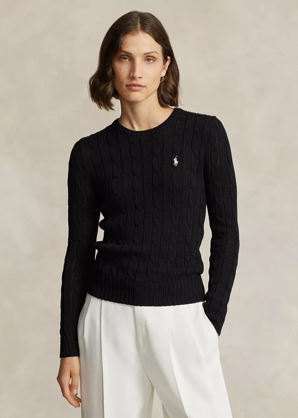 Cable-Knit Cotton Crewneck Sweater | Ralph Lauren