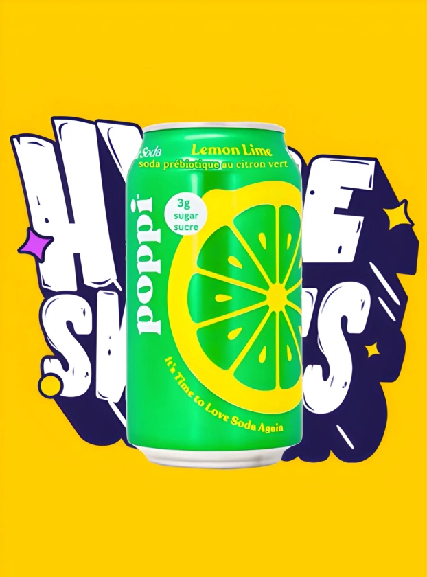 Poppi Lemon Lime Prebiotic Soda - 355mL