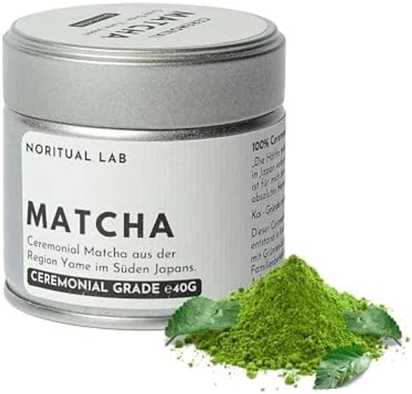 Ceremonial Matcha - Puur matcha poeder uit Japan - Ceremonial Grade - Originele matcha groene thee - Eerste oogst - 100% natuurlijk en getest in laboratorium - 40g : Amazon.com.be: Grocery