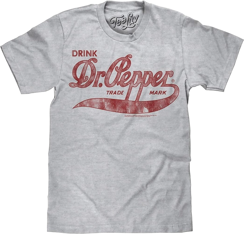 Tee Luv Men's Faded Drink Dr Pepper Soda Logo Shirt