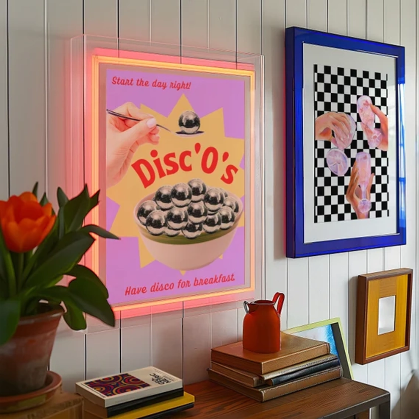 Disco Ball Print | Indie Room Decor Maximalist Disco Poster, Eclectic Disco Ball Decor, Funky Wall Art Weird Home Decor Y2K Disco Ball Decor