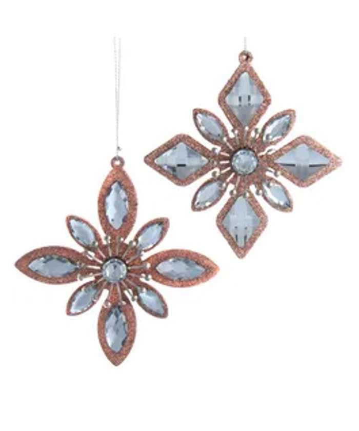 Jeweled Snowflake Ornaments, 2 Assorted