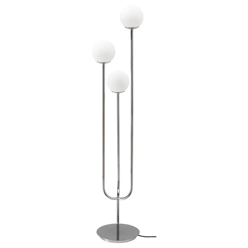 SIMRISHAMN Lampadaire, chromé/opalin verre - IKEA