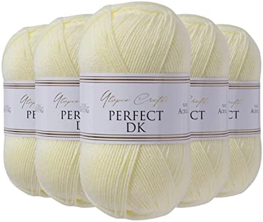 Utopia Crafts DK Double Knitting Yarn, 5X 100g (Baby Yellow) : Amazon.co.uk: Home & Kitchen