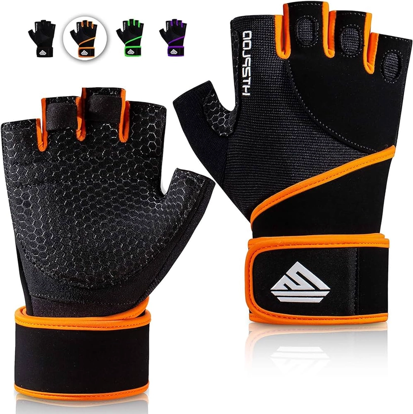 Workout Gloves Gym Gloves Weight Lifting Gloves for Men Women with Full Palm Pad,Strong Wrist Wraps Support,Enhanced Grip,for Fitness,Training,Weightlifting,Exercise