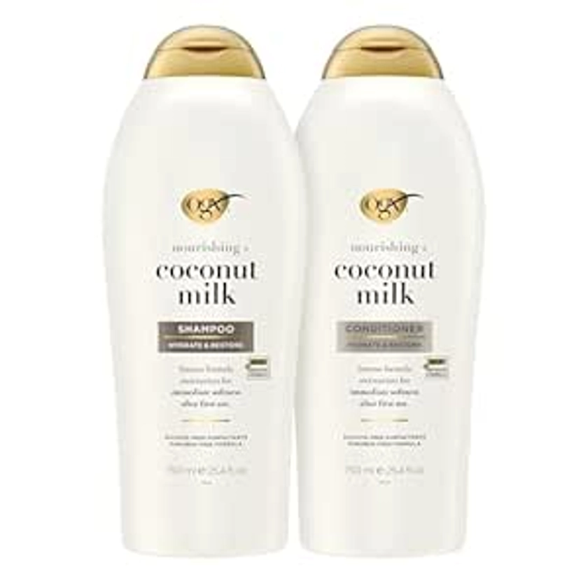 Amazon.com : OGX Nourishing + Coconut Milk Shampoo & Conditioner, Set, 25.4 Fl Oz (Pack of 2) : Beauty & Personal Care