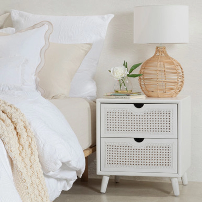Galloway White Bedside Table [HABLGALLW21_WHITE]