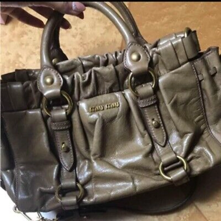 miu miu 2way shoulder bag gathered leather Authentic shipped from Japan!! Japan | eBay