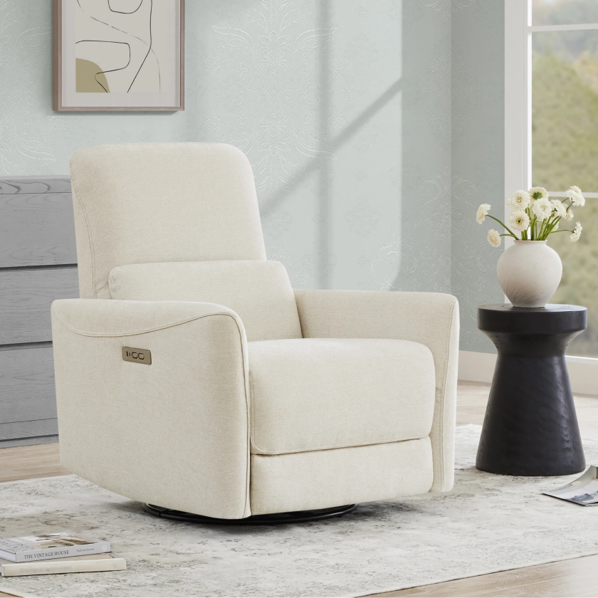 CHITA®️ Tracee Power Swivel Nursery Recliner With Type-C Charge - chitaliving.com