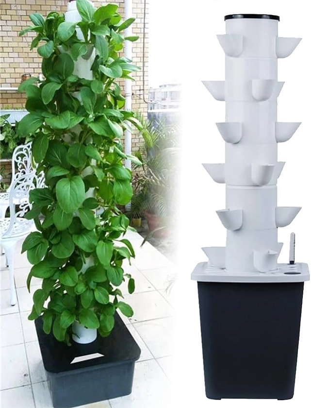 30 Pods Hydroponics Tower Garden Hydroponic Growing System Aeroponics Growing Kit for Herbs, Fruits and Vegetables with Hydrating Pump, Adapter, Net Pots, Timer for Herbs, Fruits and Vegetables ( Size : Amazon.co.uk: Garden