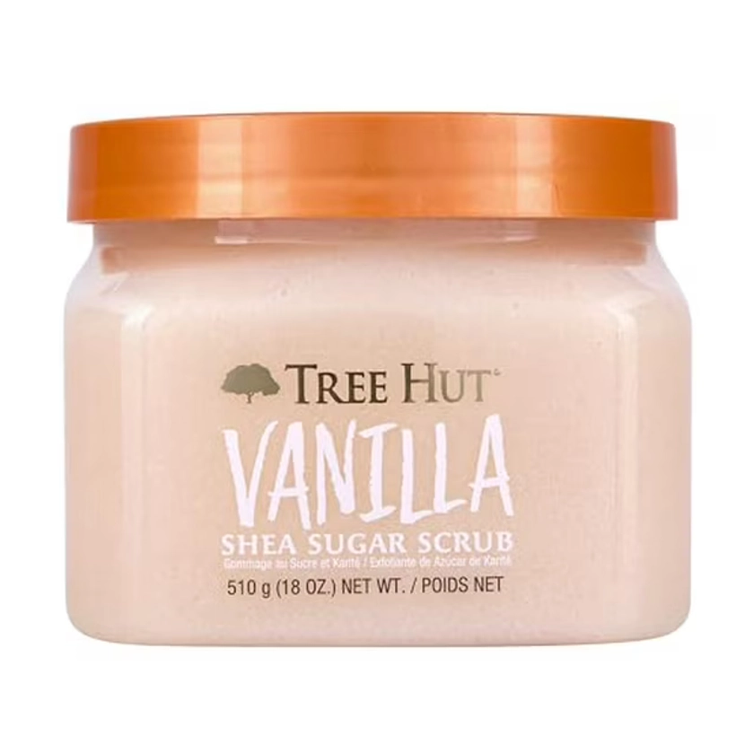 Tree Hut Body Scrub, Shea Sugar Hydrating Exfoliator for Softer, Smoother Skin, Vanilla, 18 oz