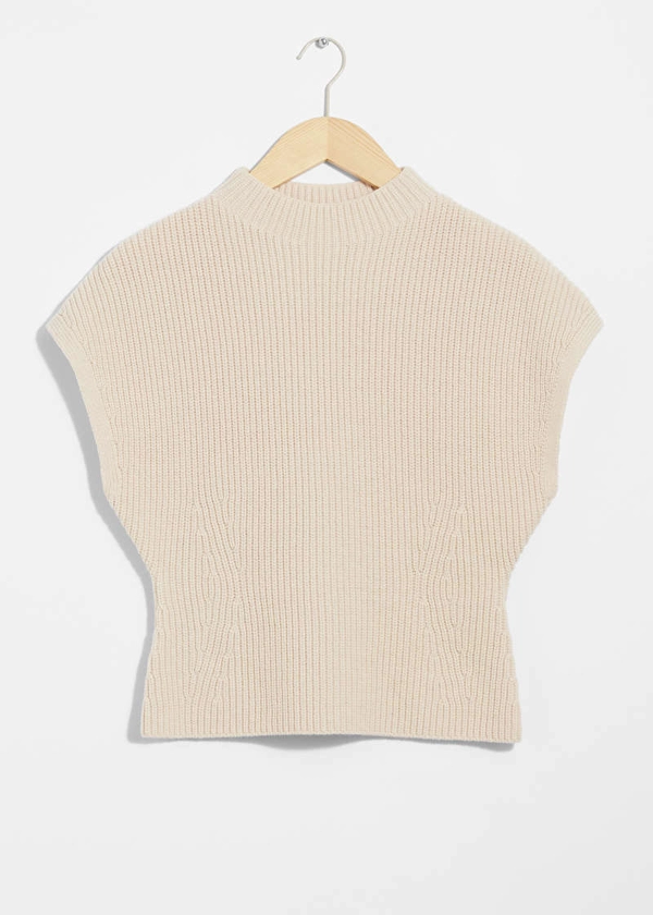 Rib-Knit Mock-Neck Vest - White - & Other Stories GB