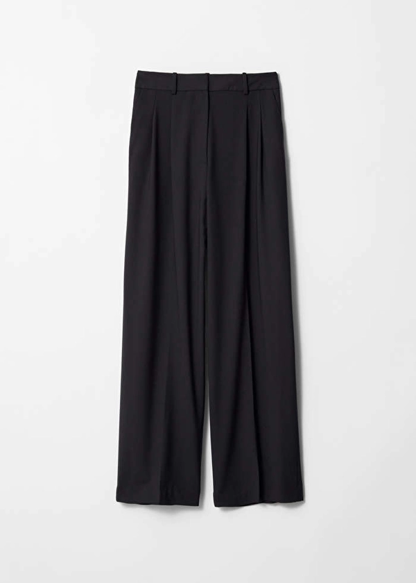 Pantalon habillé en laine - Noir - Straight Trousers - & Other Stories FR