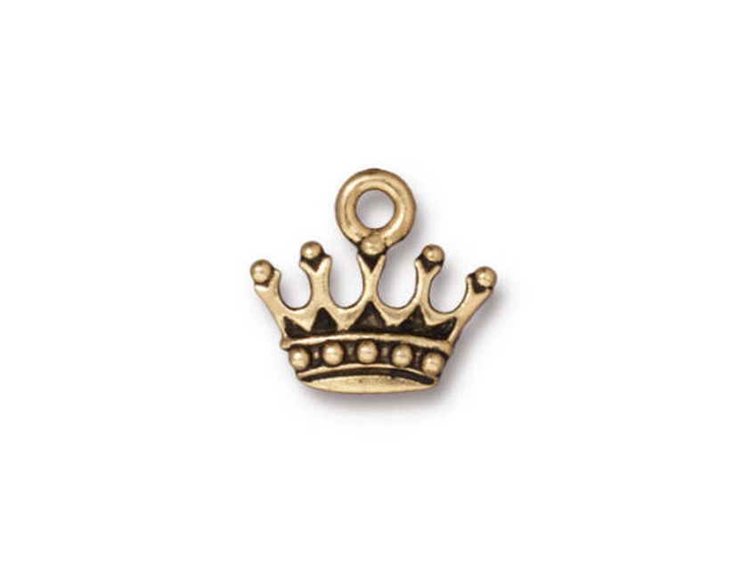 TierraCast Antique Gold King's Crown Charm