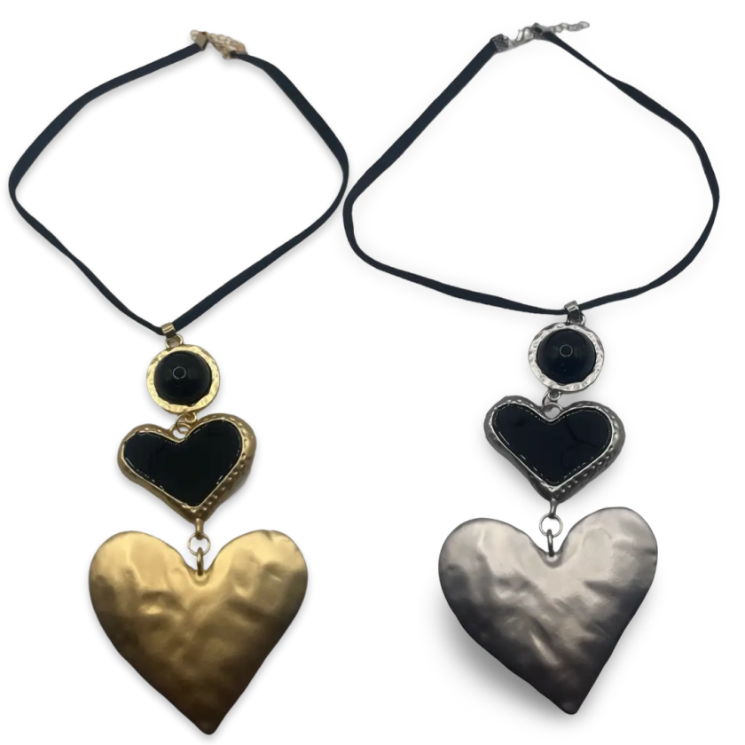 All my luv double heart necklace