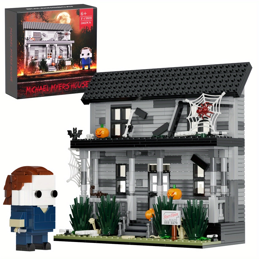 * Halloween House 586pcs Building Set - Educational Puzzle Toy & Collectible Desktop Decor - Perfect for Christmas & Halloween Gifts