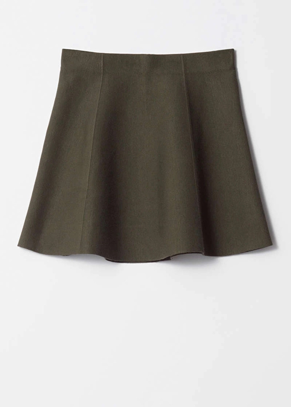 Flared Double-Knit Skirt - Khaki - & Other Stories GB