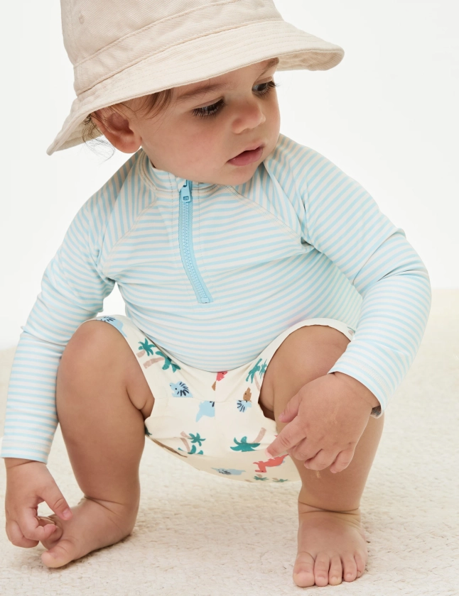 Striped Long Sleeve Swim Set (0-3 Yrs) | M&S Collection | M&S