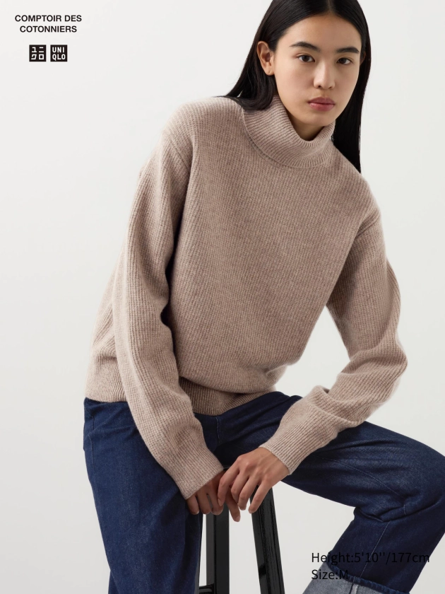 Pull en Laine Premium Col Roulé pour Femme | UNIQLO FR