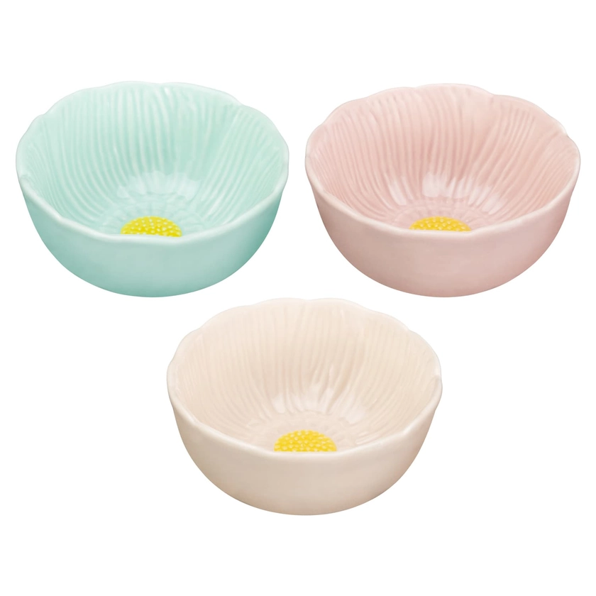 Natural Bloom Daisy Dip Bowls 3pk