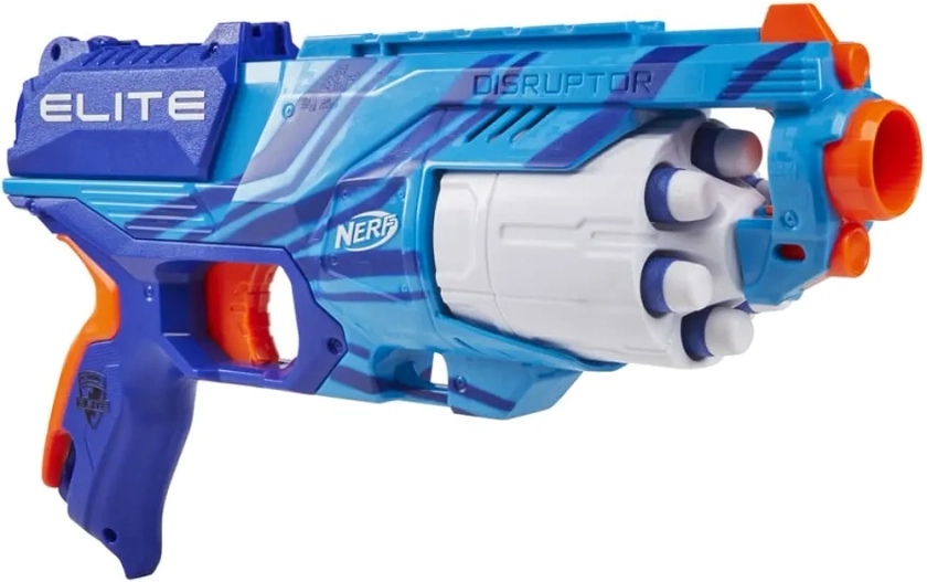 Nerf Elite Disruptor Blaster, 6-Dart Rotating Drum, 6 Nerf Elite Darts, Slam Fire, New Reflex Blue Color, Toys for Kids, Teens & Adults, Outdoor Toys for Boys and Girls Ages 8+ : Amazon.in: Toys & Games