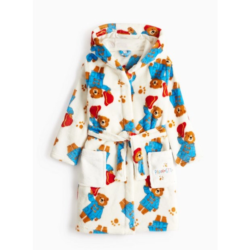 Paddington Bear Cream Printed Fleece Dressing Gown 3-4 years