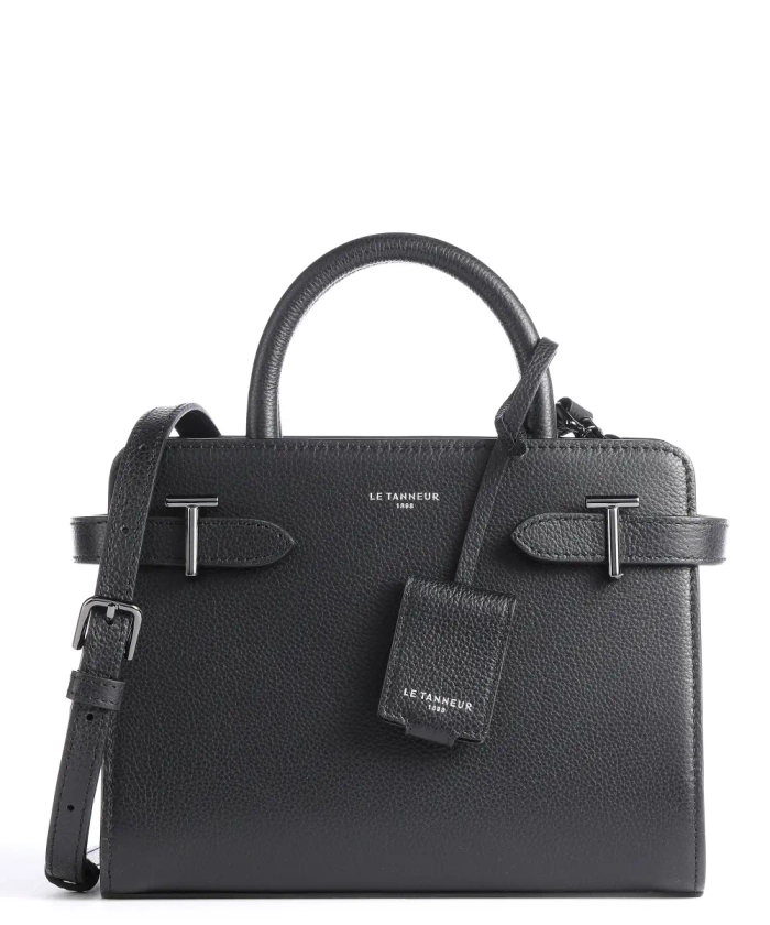 Le Tanneur Emilie Sac à main cuir grainé noir - TEMI1606N01 | wardow.com