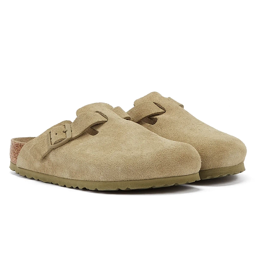 Birkenstock Boston Khaki Suede Faded Grey Clogs – Tower-London.com