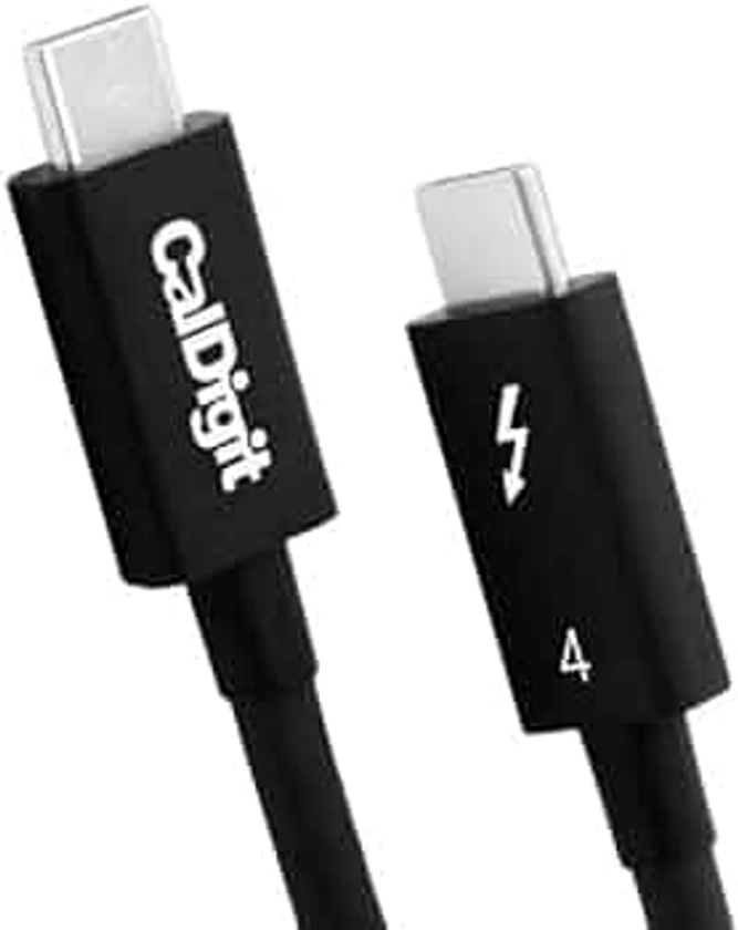 CalDigit Thunderbolt 4 Cable - 40Gbps 100W Power Delivery, Compatible with Thunderbolt 3 & USB Type C, MacBook Pro, iMac, iPhone 15 Max, Black (0.8 Meter 2.62 Feet, Thunderbolt 4 / USB 4 Cable)