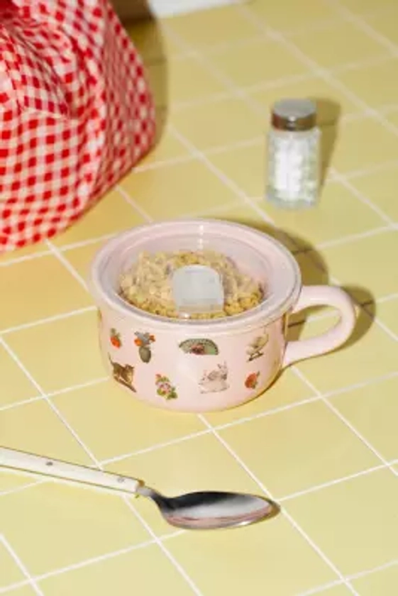 Mug à soupe avec couvercle autocollant