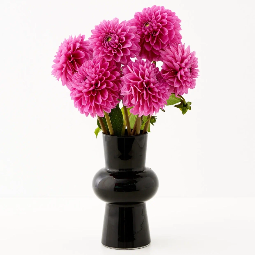 Coloured Glass Vase Black | Floral Vases & Planters - GIGI&TOM