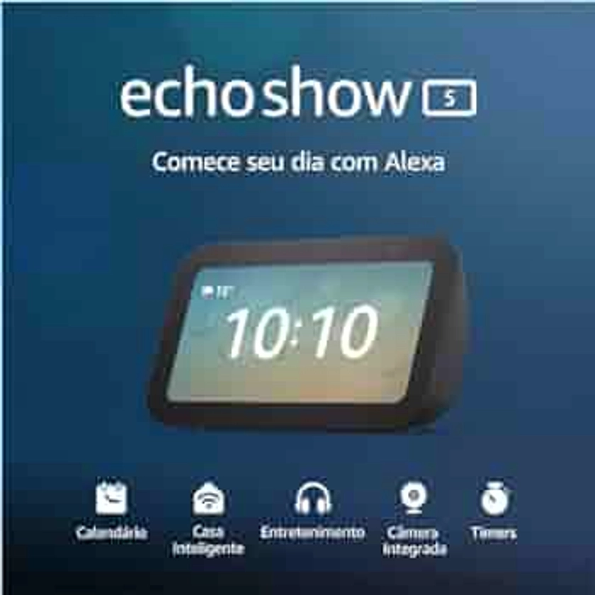 Echo Show 5 (3ª geração - 2023) | Smart display com Alexa, graves 2x mais potentes e som mais nítido | Cor Preta : Amazon.com.br