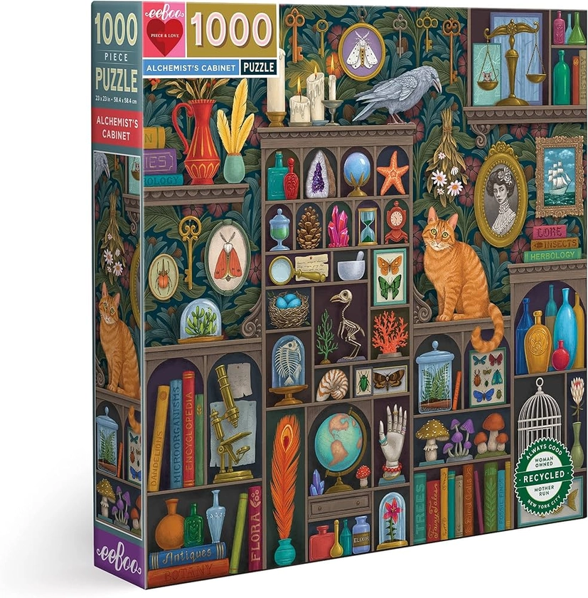 eeBoo- Cabinet de l’alchimiste Adulte avec des détails fascinants – Puzzle 1000 pièces en Carton recyclé-PZTALC, Multicolore