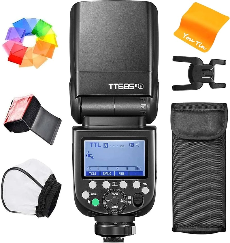 Godox TT685II-F TT685IIF Camera Flash, HSS 1/8000s 2.4G Wireless X System, 0.1-2.6s Recycle Time 330 Full Power Pops, TTL Flash Compatiblewith Fujifilm Cameras Fuji X100V X-T4 X-T3 X-T30 X-T1 XT100