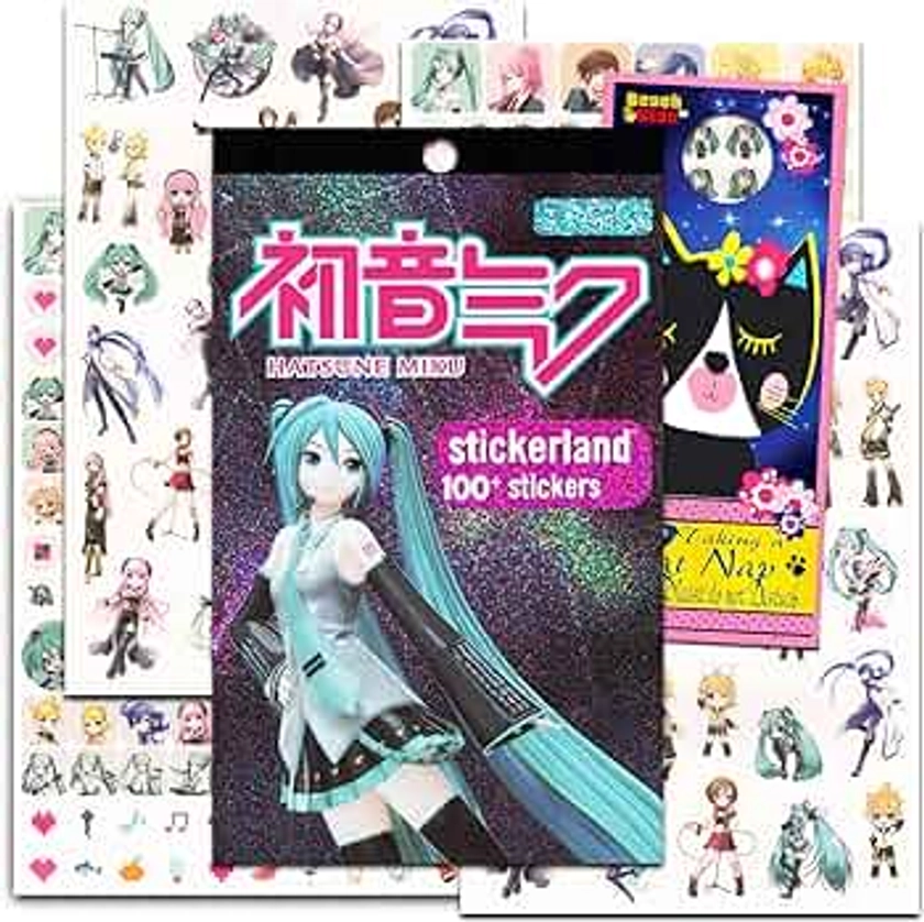 Hatsune Miku Stickers Set - Bundle with Over 100 Hatsune Miku Stickers Plus Door Hanger for Boys, Girls, Kids | Hatsune Miku Party Supplies