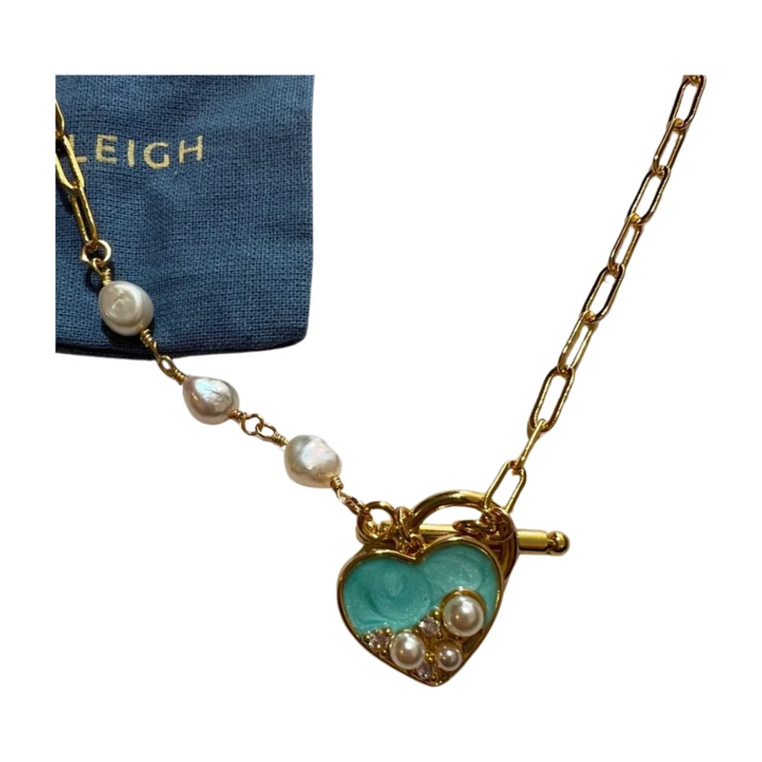 Logan Tay X Hannah Leigh- Gold "Turquoise Heart" Necklace