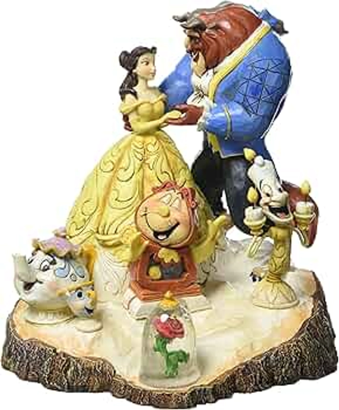 Enesco Disney Traditions 4031487 Figurine la Belle et la Bête Bois Sculpté Résine 19 cm