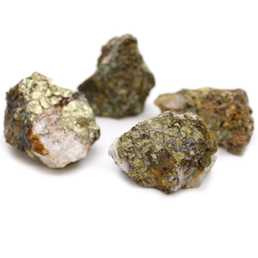 Wholesale Mineral Specimens - Chalcopyrite (approx 80 pieces) - AWGifts Europe - Giftware and Aromatherapy Supplier