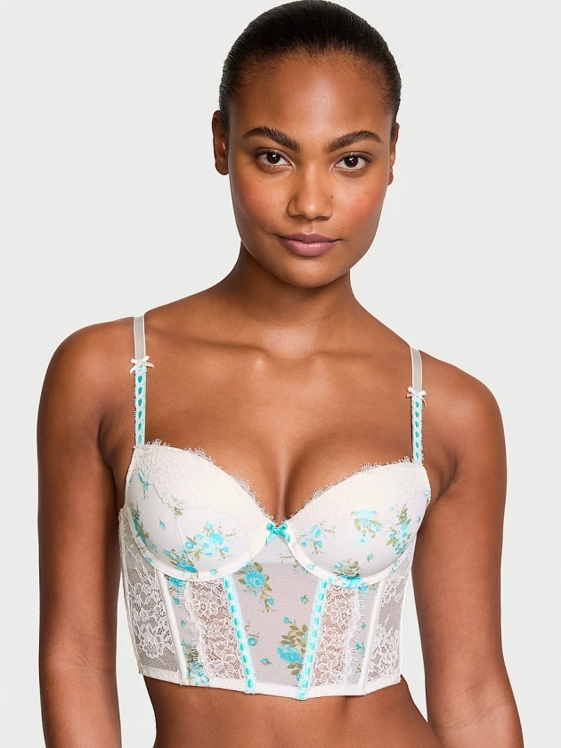 Buy Lightly Lined Lace Ribbon-Slot Corset Top - Order Bras online 1123549500 - Victoria's Secret US