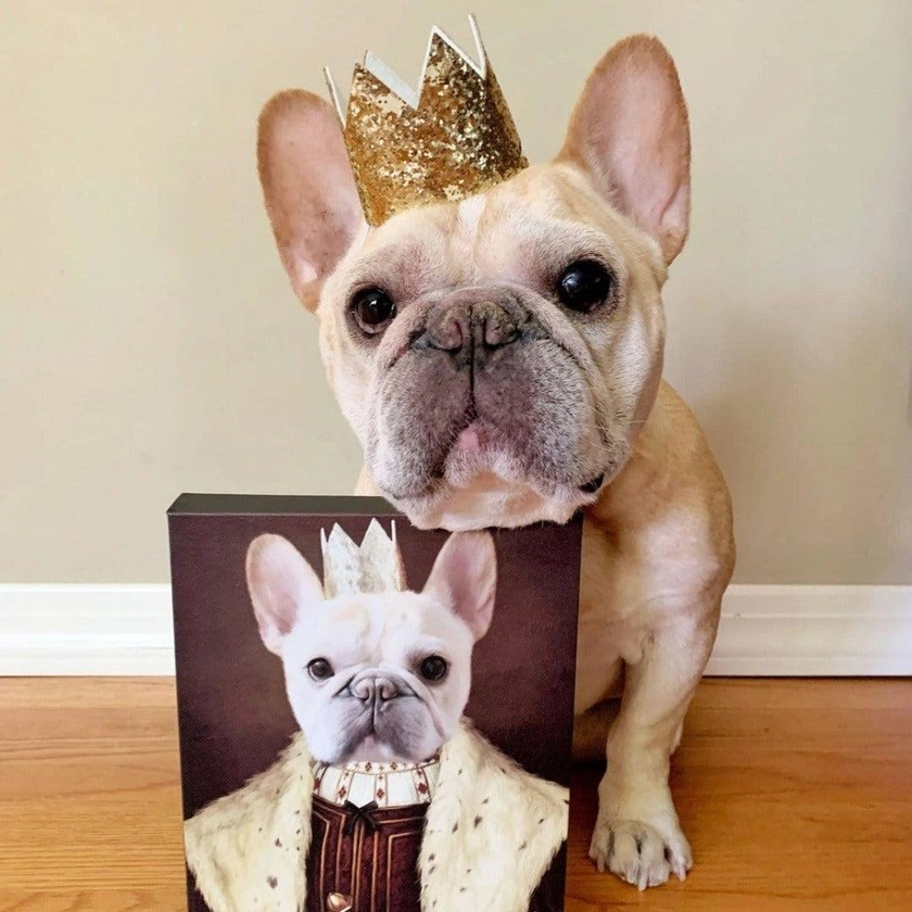 The Young King Custom Pet Canvas | Crown & Paw