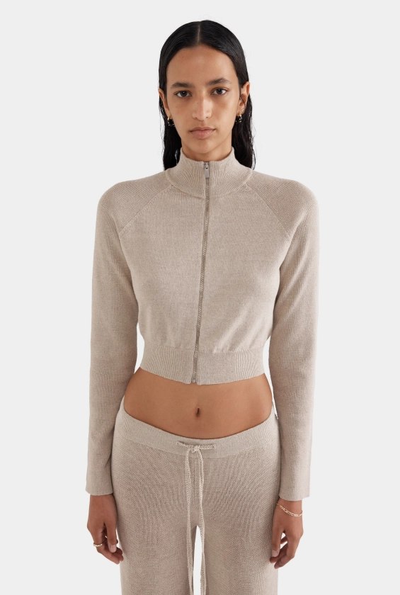 Venroy - Womens Cropped Linen Zip Up Jacket | Venroy | Premium Leisurewear designed in Australia
