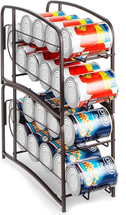 Mutool 2 Pack Stackable Can Rack Holder, Can Organizer for Fridge Kitchen Cupboard, Can Holder Storage Rack for Counter-Top, Pantry Organizers and Storage, Bronze : Amazon.co.uk: Home & Kitchen