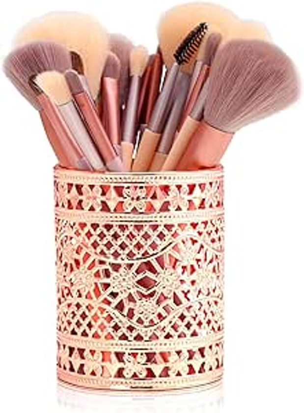 Amazon.com: kastu Metal Makeup Brush Holder Cosmetic Organizer Rose Gold Brushes Pen Cup Solution Vanity Shelf Office Desk Home Decor Dresser Storage : Beauty & Personal Care